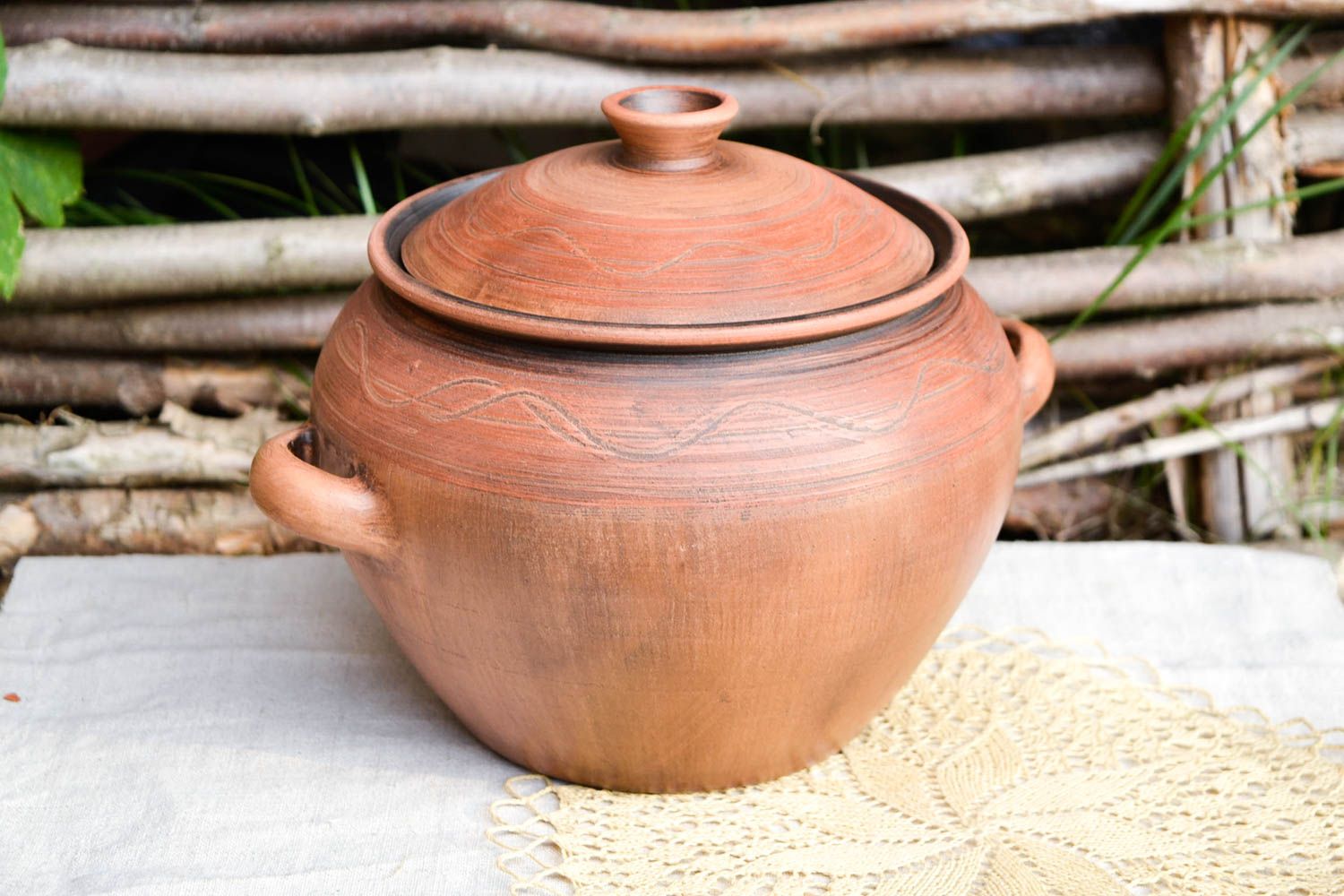 Pote de barro para cocina cerámica artesanal lechera elemento decorativo foto 1