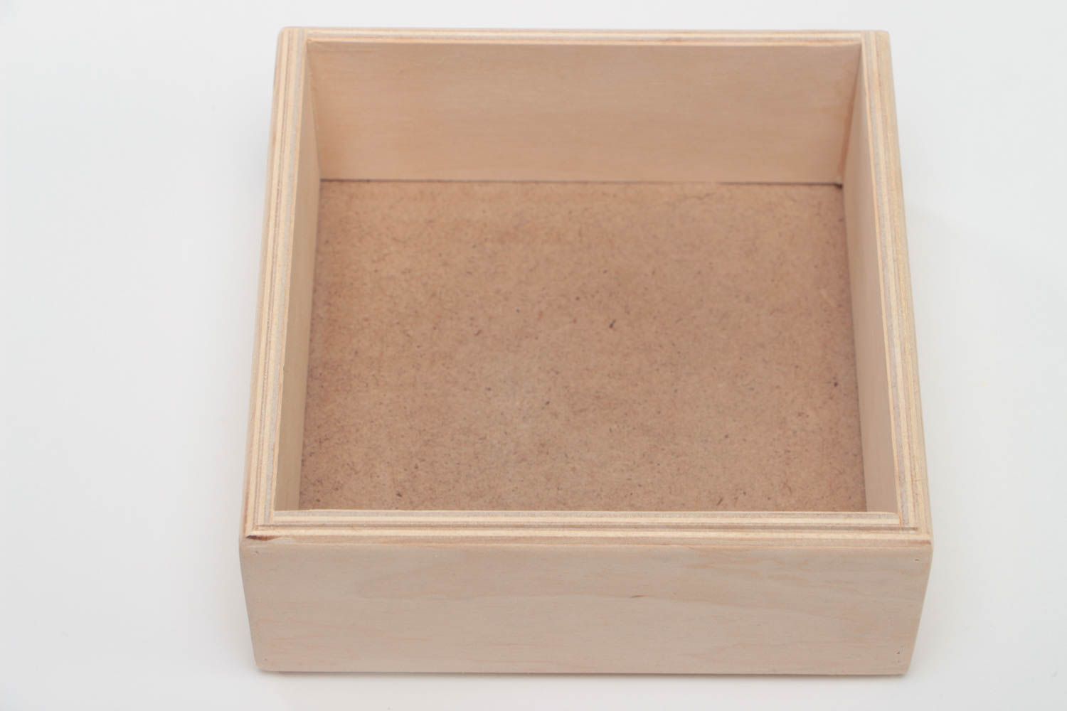 Handmade plywood craft blank for decoupage square middle sized box napkin holder photo 2
