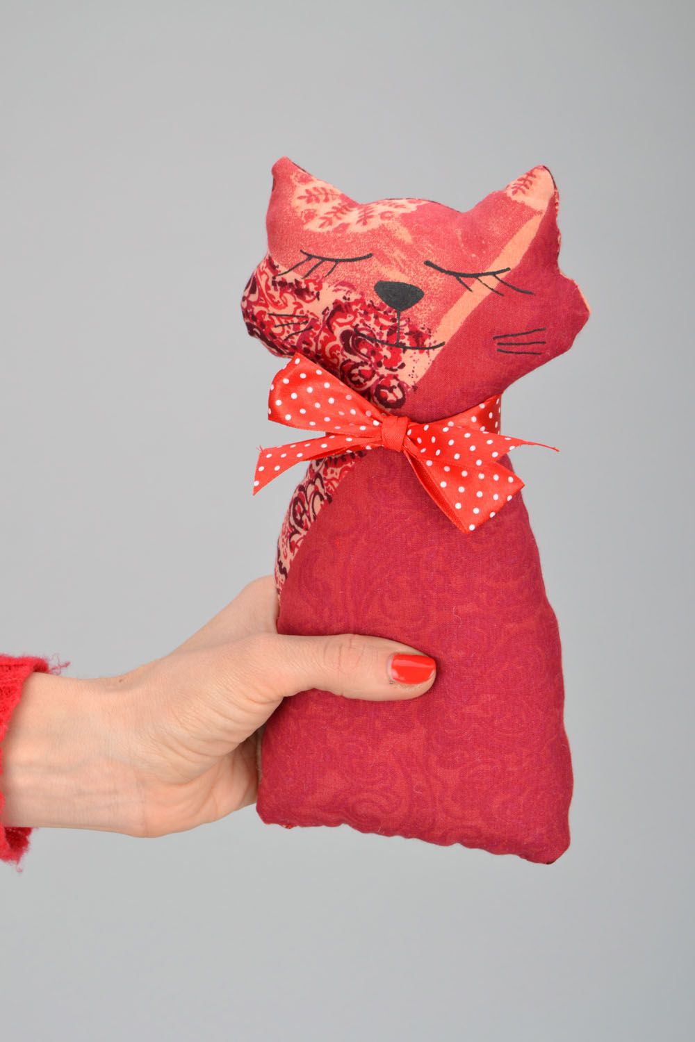 Handmade soft toy Cat with a Bow Tie photo 2
