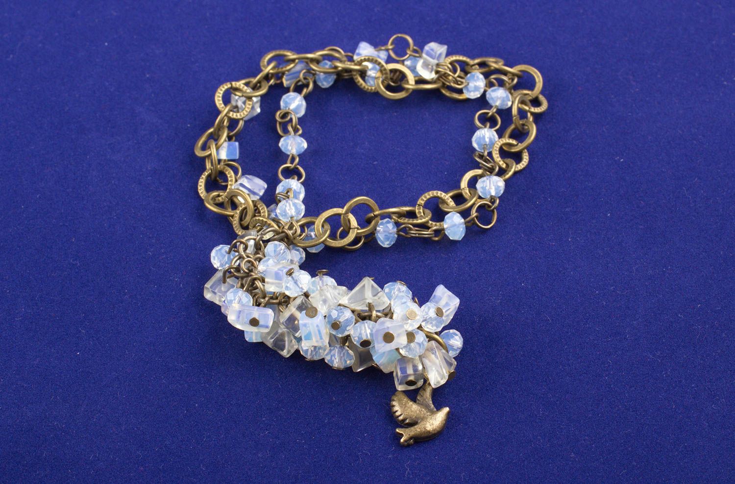 Bracelet en pierres de lune Bijou fait main design mode Accessoire femme photo 4