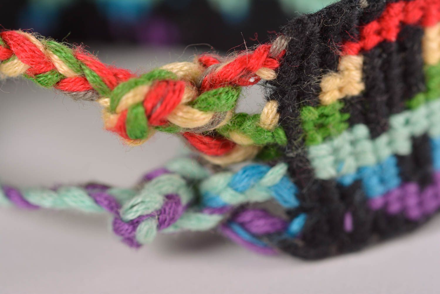 Stylish handmade woven thread bracelet textile jewelry design gift ideas photo 3
