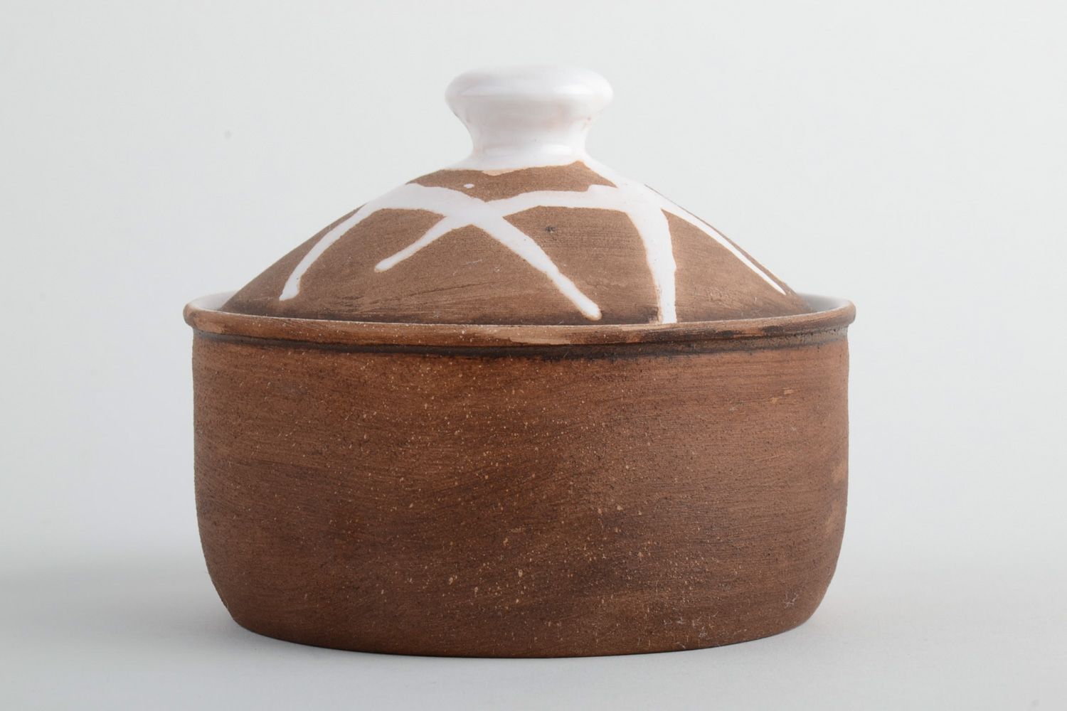 Handmade ceramic sugar bowl with lid photo 2