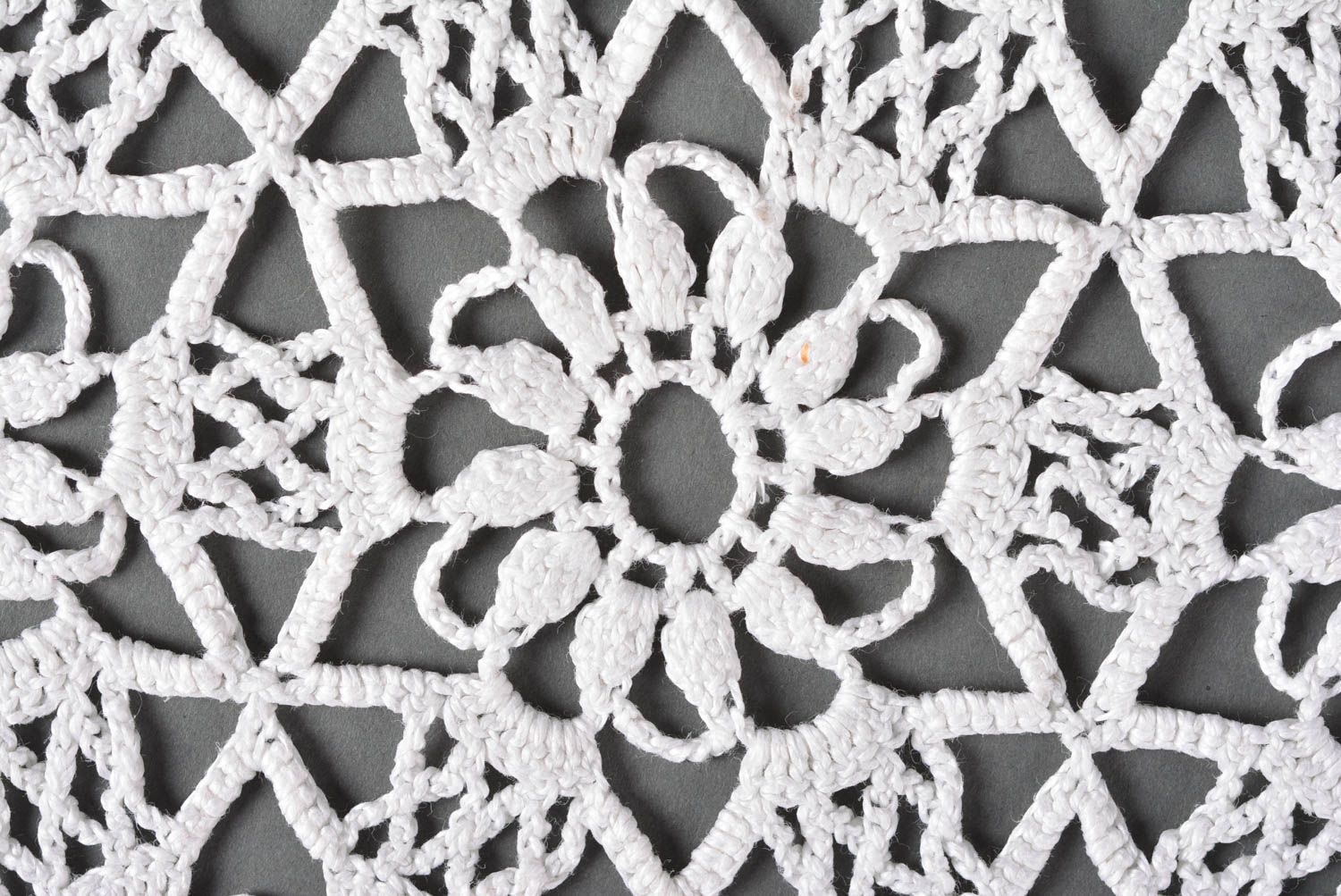Napperon blanc fait main Textile de table au crochet en coton Déco maison photo 4
