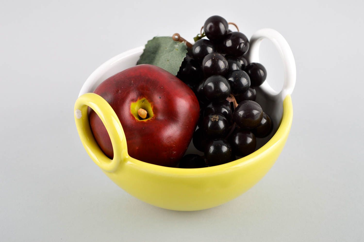 Handmade Keramik Schüssel für Suppe Öko Geschirr Schale aus Ton bemalt foto 1