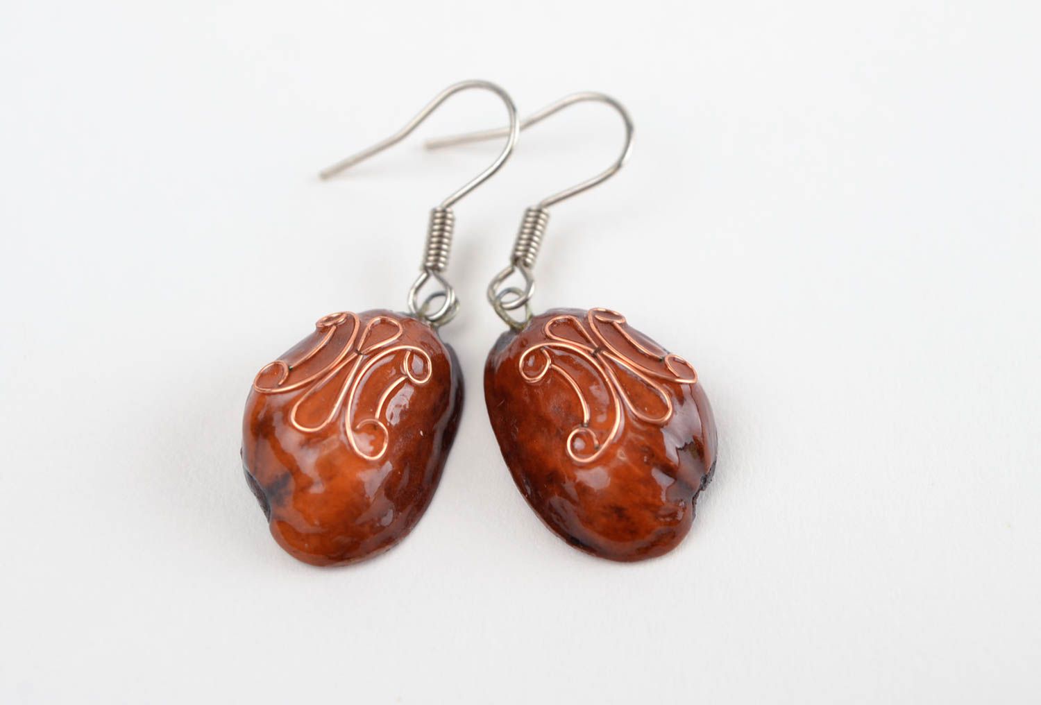Designer earrings wooden jewelry handmade jewelry wood earrings gifts for her photo 4