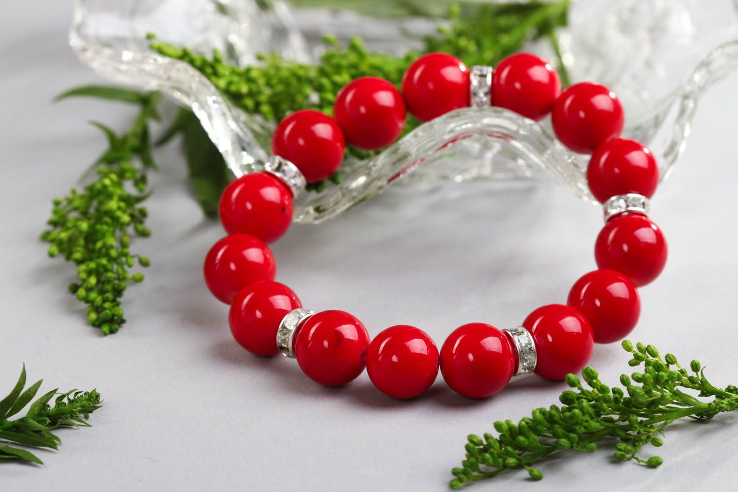 Designer bracelet handmade coral bracelet jewelry with natural stones for women photo 1