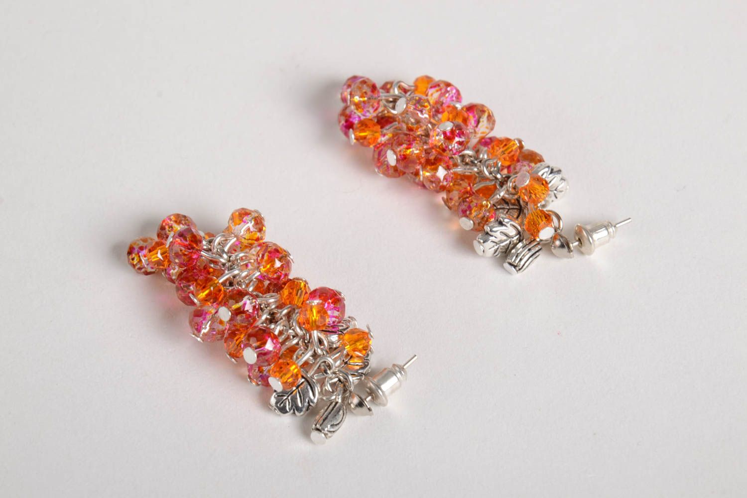 Bright handmade beaded earrings crystal earrings design costume jewelry photo 5