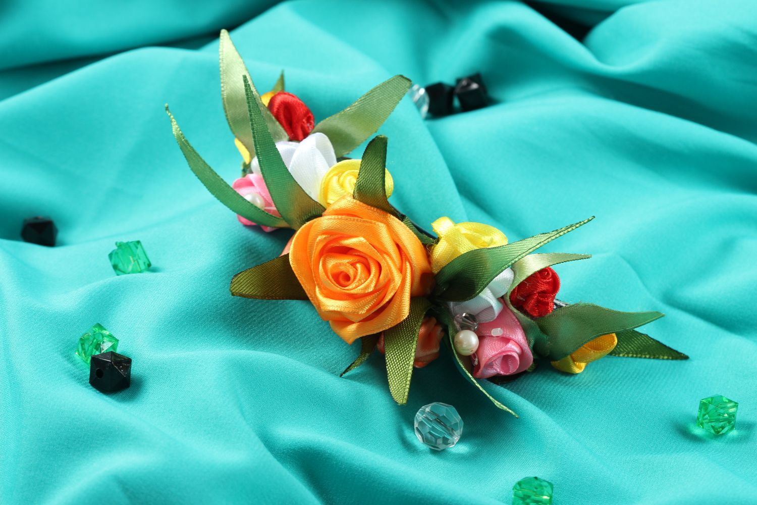 Stylish handmade flower barrette head accessories hair clip gifts for her photo 1
