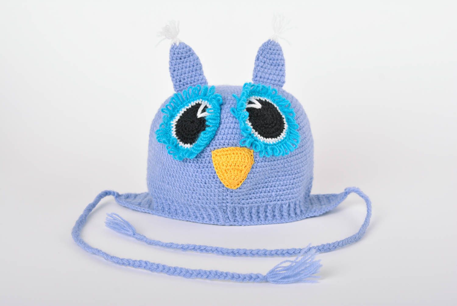 Handmade winter accessory designer crocheted cap warm stylish cap for kids photo 3