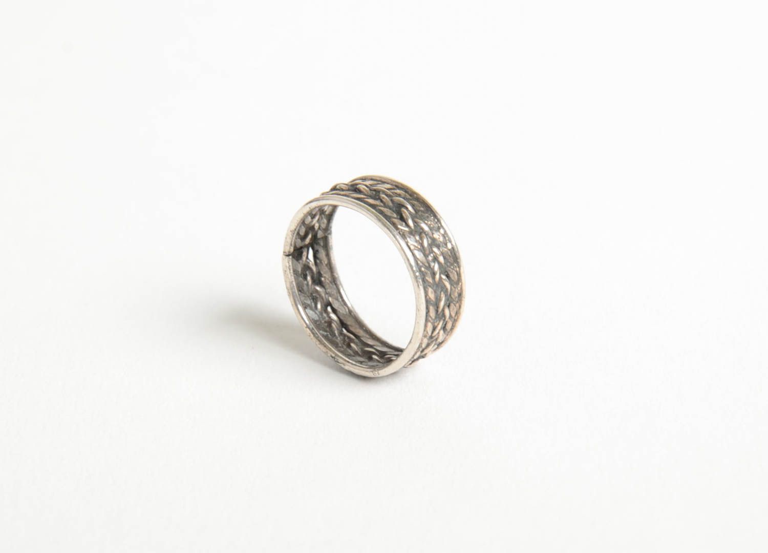 Unusual handmade silver ring metal ring beautiful jewellery gift ideas photo 3