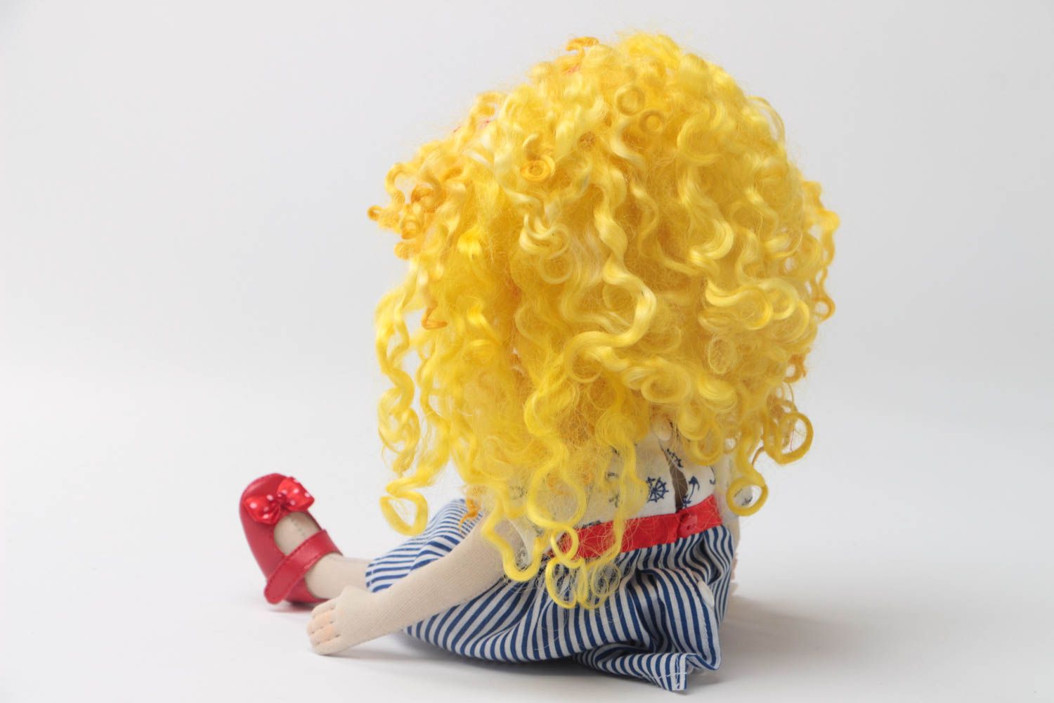 Nette exklusive lustige Interieur Puppe aus Stoff künstlerische Handarbeit foto 4