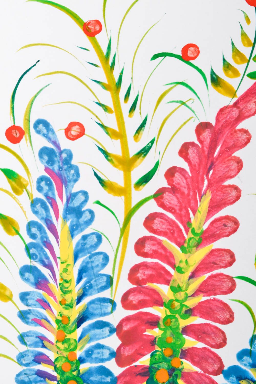 Carte de voeux faite main peinte design original avec fleurs Petit cadeau photo 4