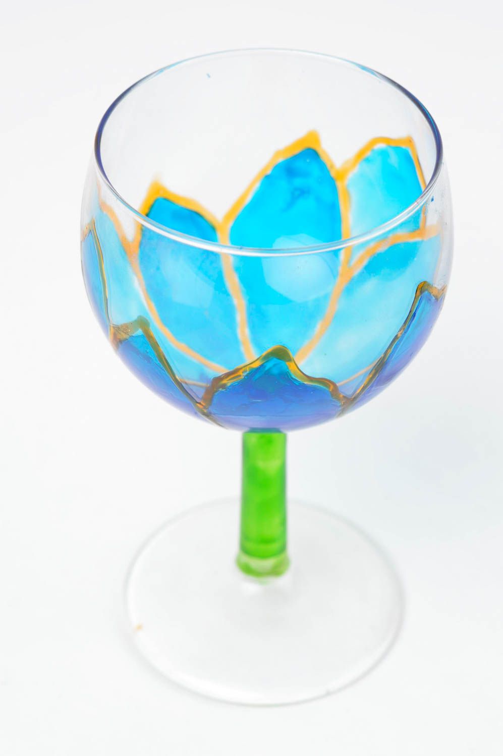 Copa de vino alta hecha a mano original vaso de cristal utensilio de cocina foto 3
