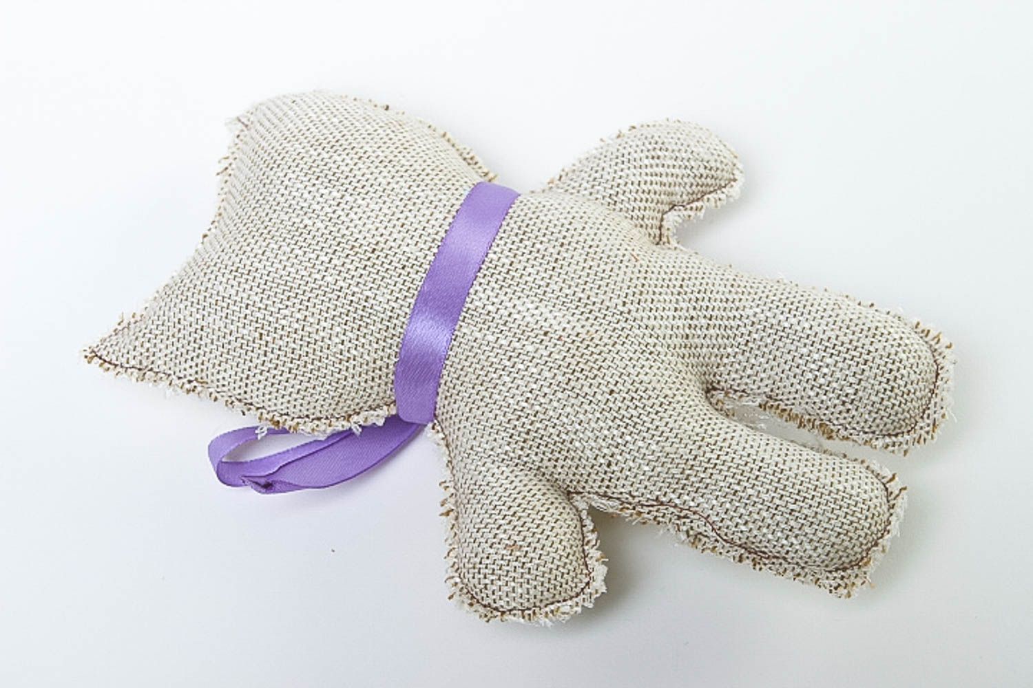 Декор для детской игрушка ручной работы интерьерная игрушка с фиолетовым бантом фото 4