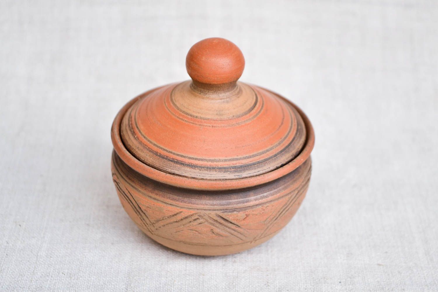 Salière originale faite main Pot à sel céramique marron Vaisselle artisanale photo 5