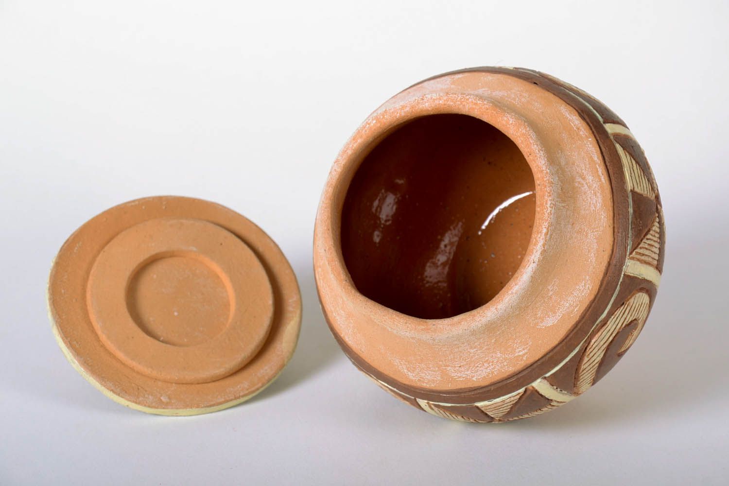 Pote de cerámica con tapa foto 4