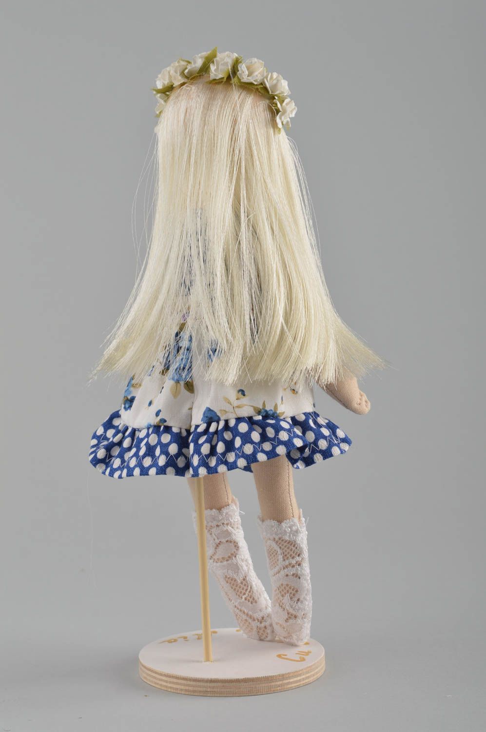 Игрушка ручной работы текстильная кукла красивая декор для дома авторская фото 5