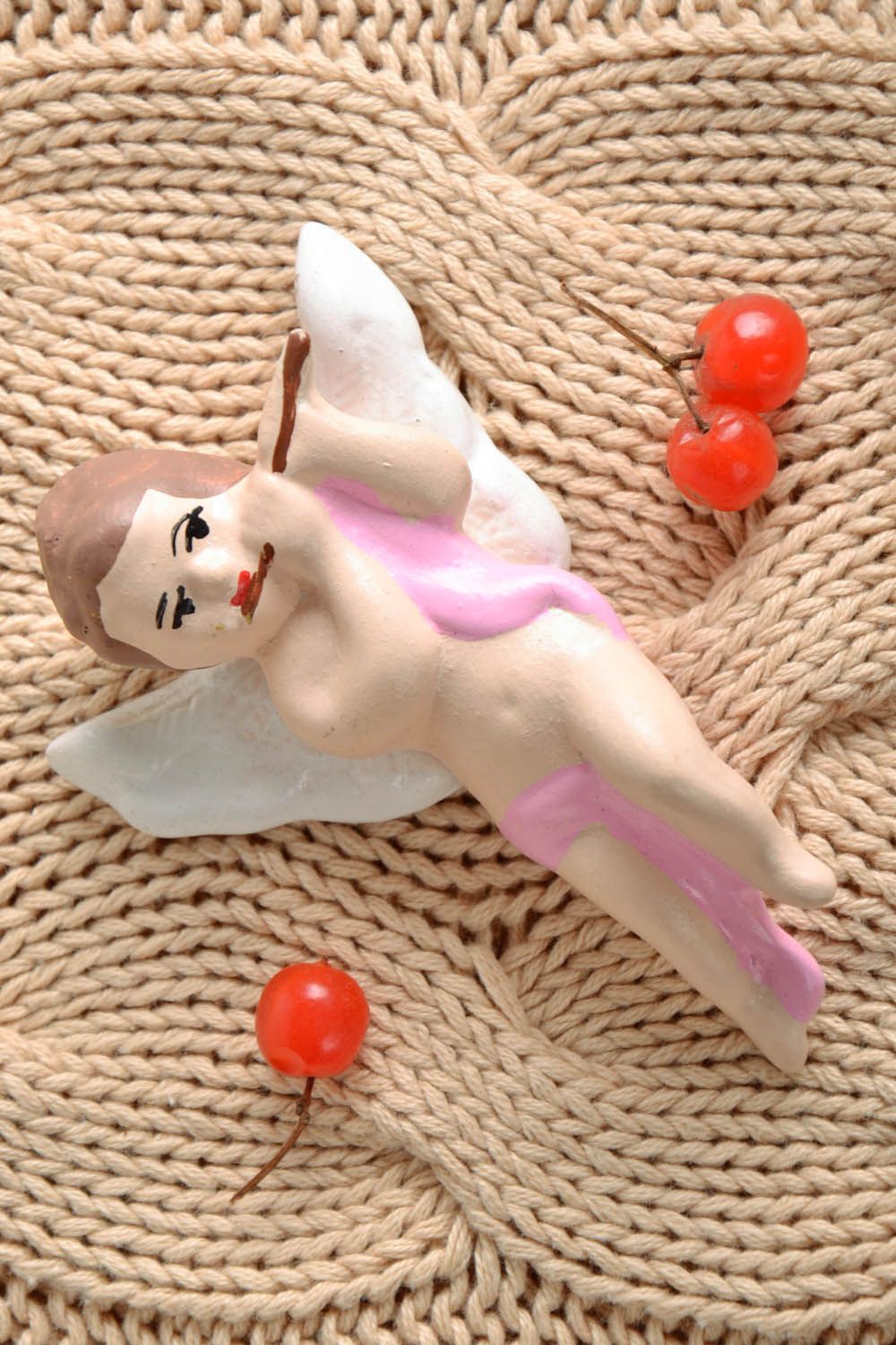 Homemade fridge magnet Angel with a Reed Pipe photo 1