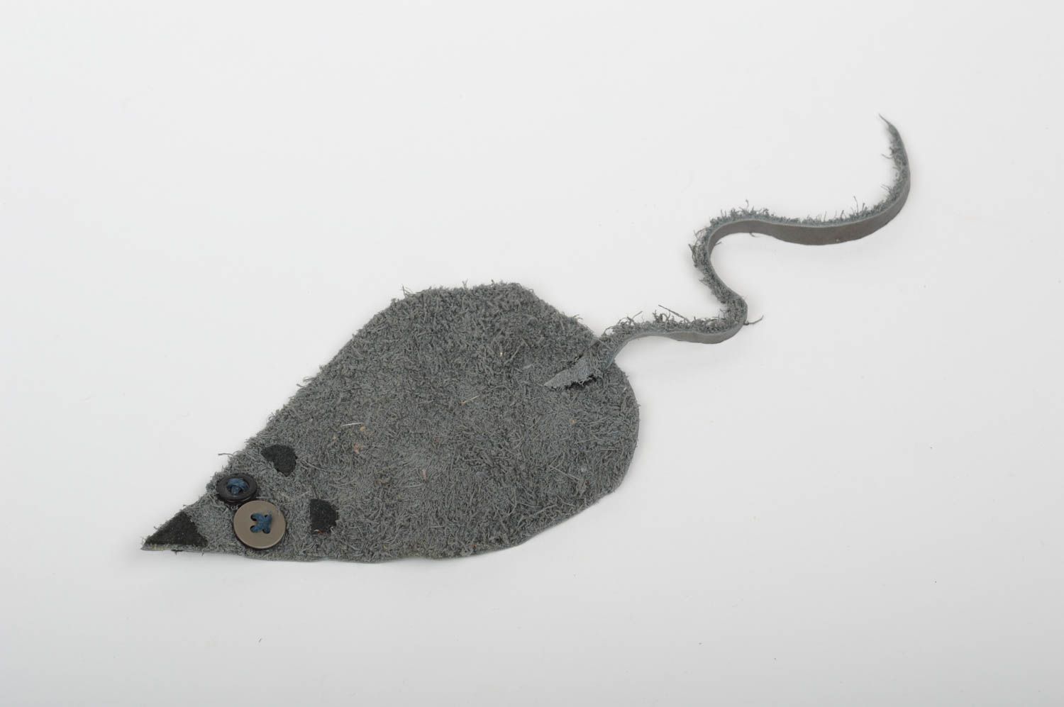 Handmade Armband hochwertiger Schmuck originelles Geschenk Maus aus Leder grau foto 1