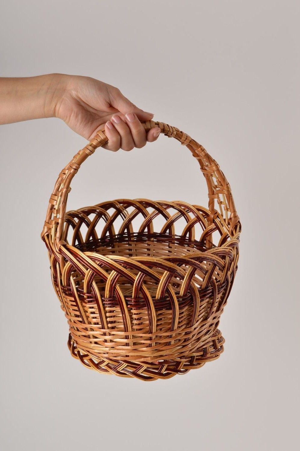Unusual handmade woven basket Easter basket design interior decorating photo 6