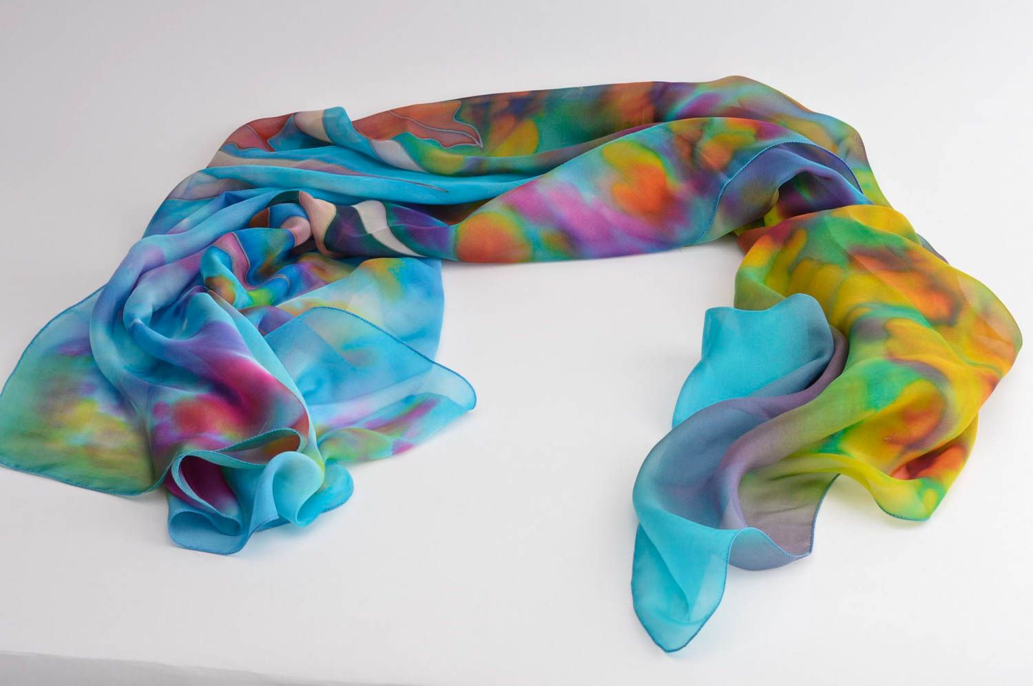 Handmade accessories for women silk scarf batik scarf designer accesories photo 4