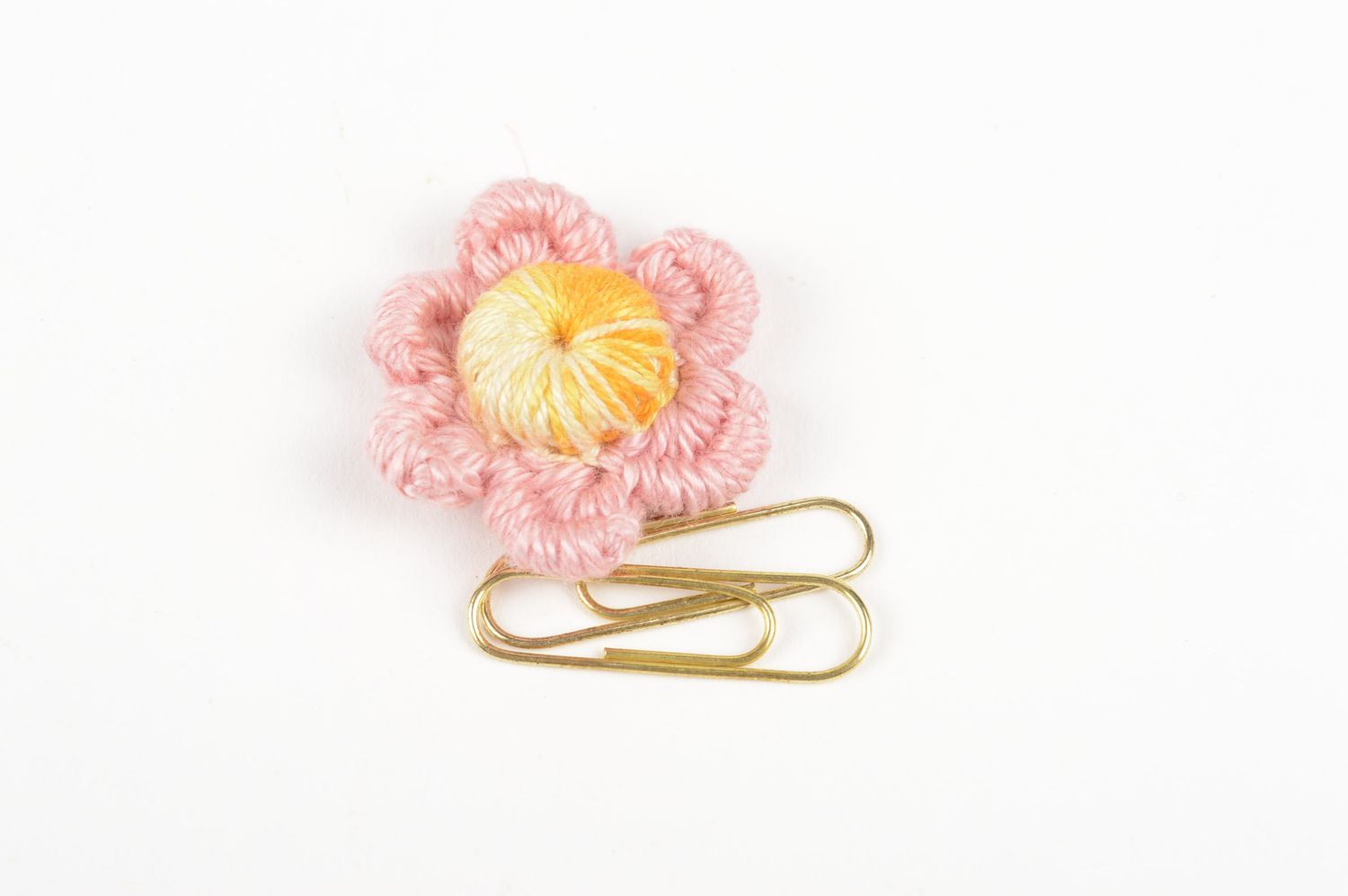 Handmade jewelry findings crocheted jewelry making supplies flower brooch  photo 5