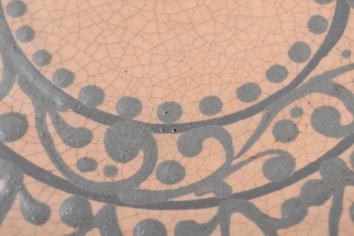 Керамическая тарелка ручной работы глиняная посуда расписная тарелка Орнаменты фото 2