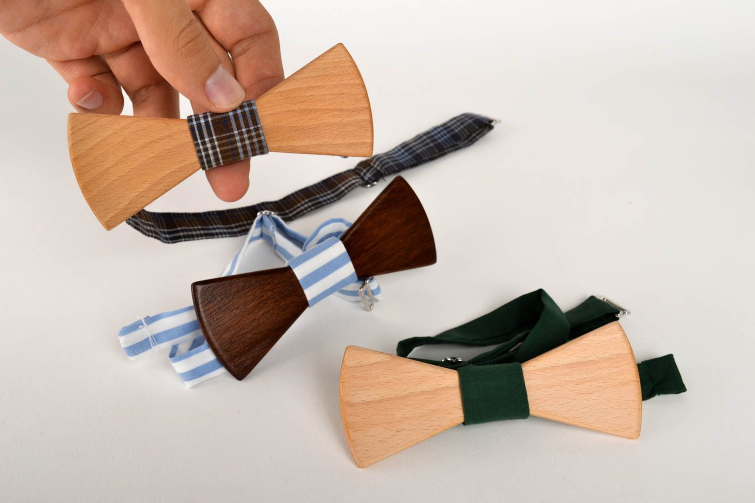 Handmade designer bow ties 3 wooden unusual bow ties male accessories photo 5