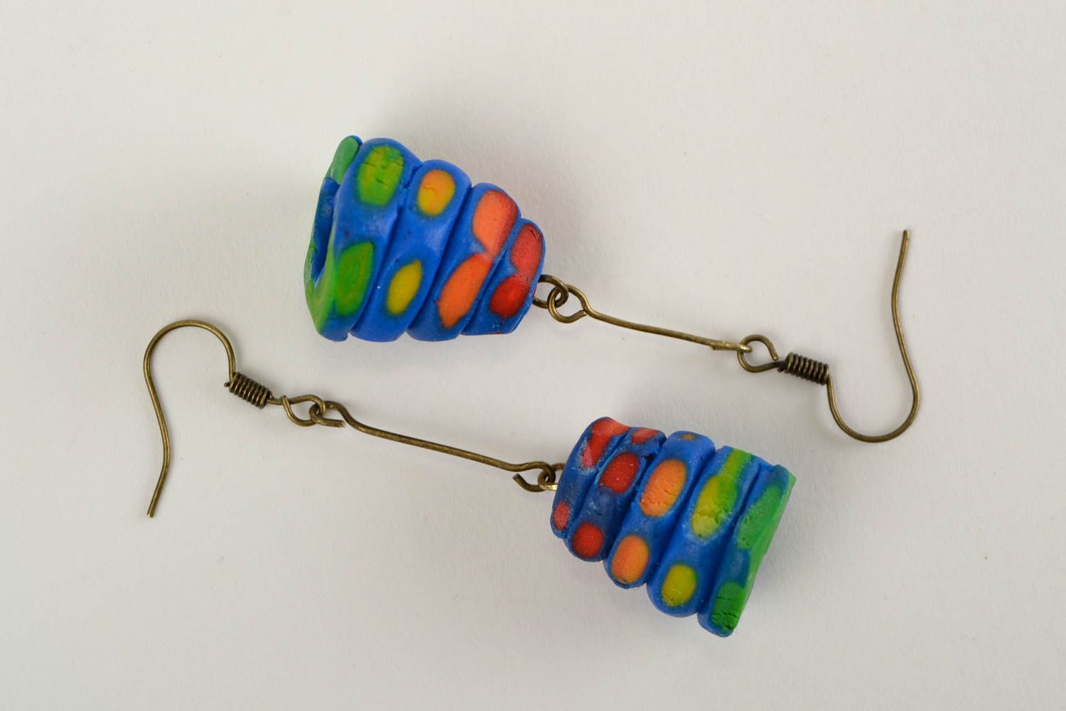 Damen Ohrringe handmade Accessoires für Frauen Polymer Schmuck in Lila foto 2