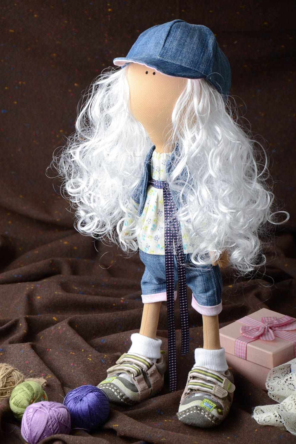 Originelle künstlerische Interieur Puppe handmade aus Stoff für Kleinkinder Geschenk foto 1