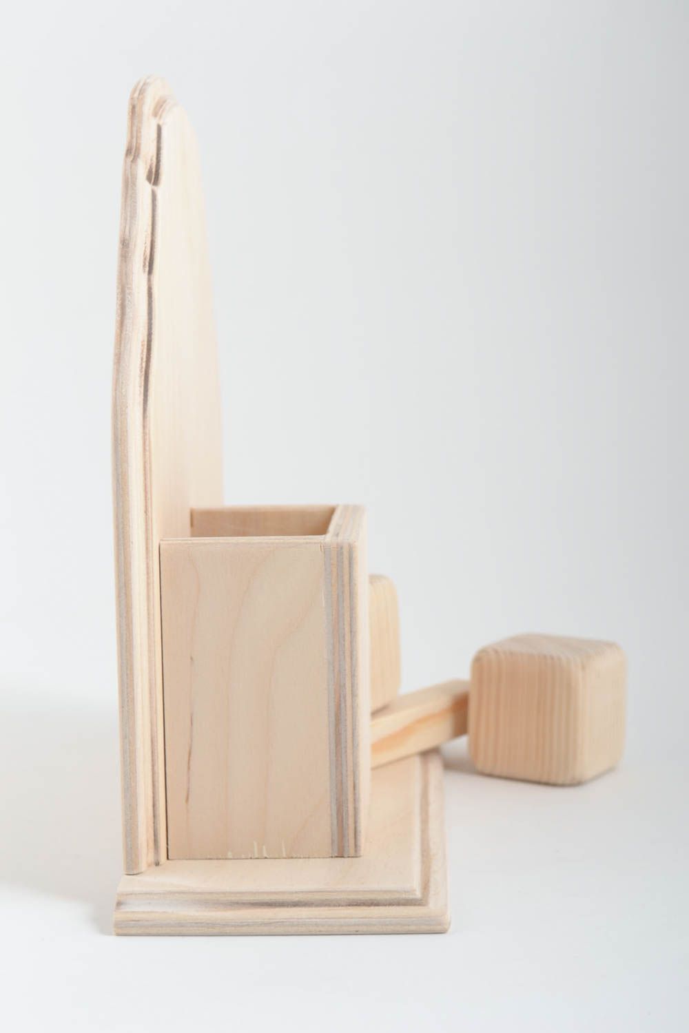 Unusual handmade wooden blank organizer wooden craft art supplies gift ideas photo 2