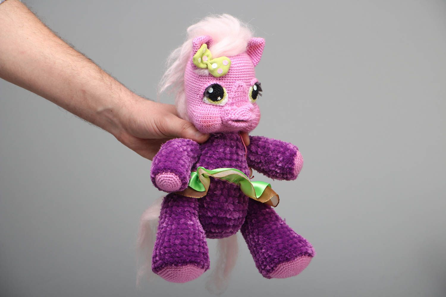 Unusual soft crochet toy Pony photo 4