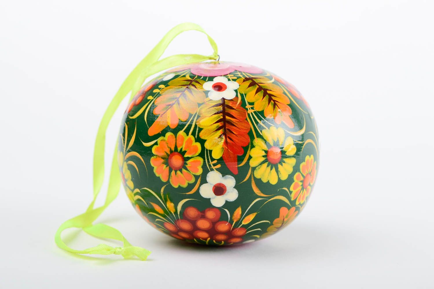 Елочная игрушка ручной работы новогоднее украшение декоративная подвеска шар фото 5