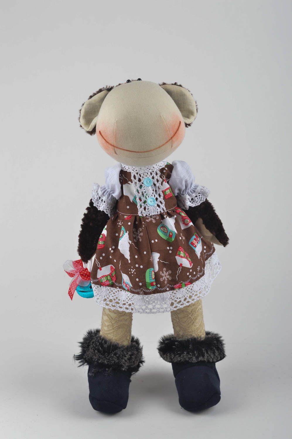 Stoff Tier handmade Affe Kuscheltier Geburtstag Geschenk Kinder Spielzeug bunt foto 2