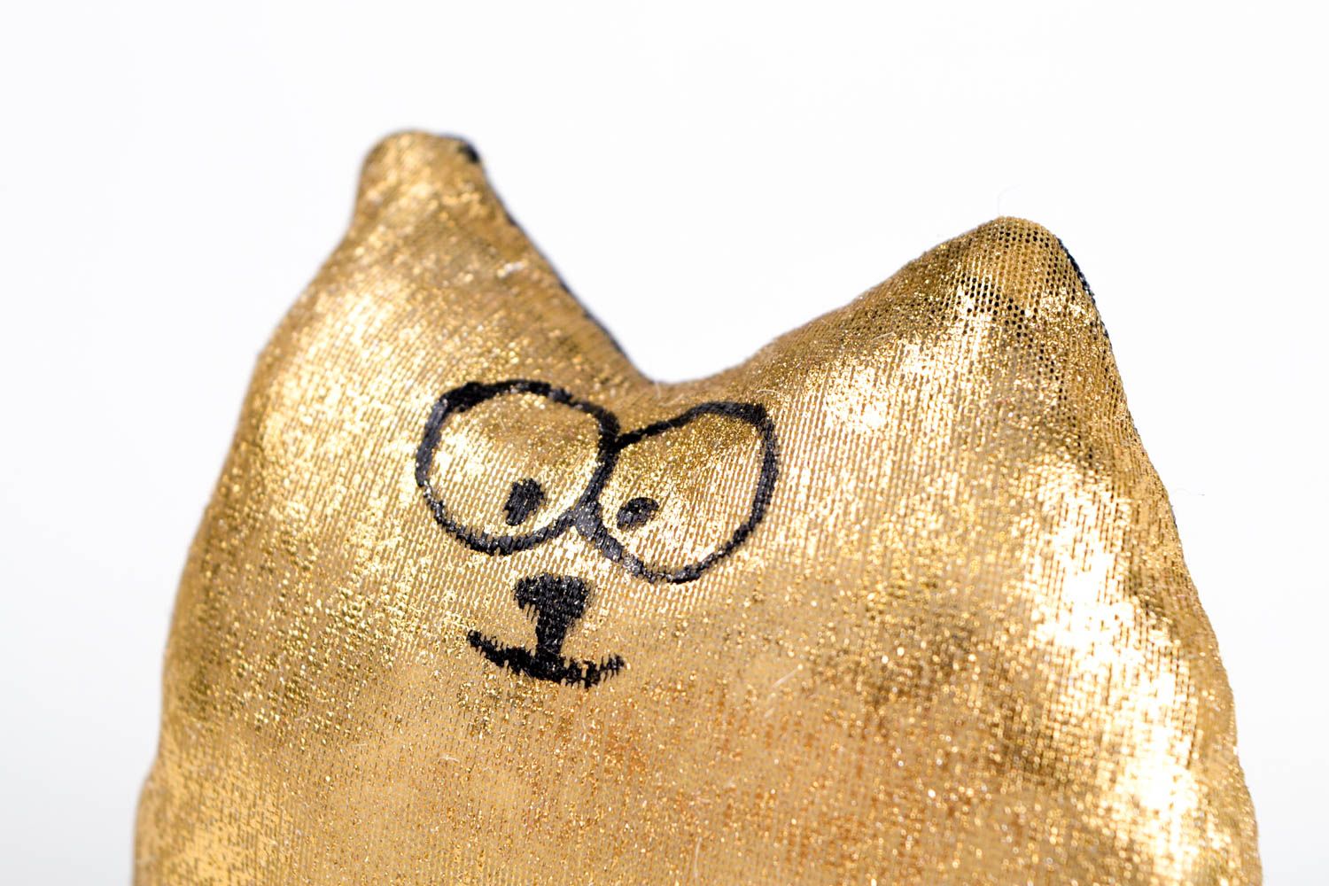Игрушка кот ручной работы детская игрушка золотая мягкая игрушка из ткани фото 4