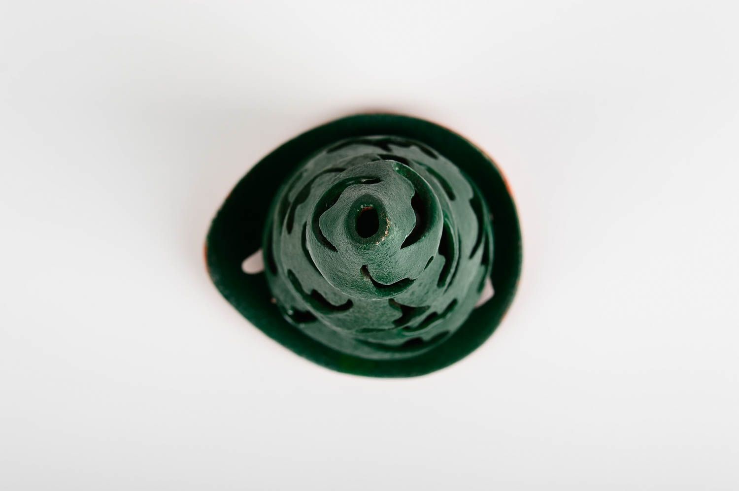Зеленый подсвечник ручной работы керамический подсвечник декор для дома фото 3