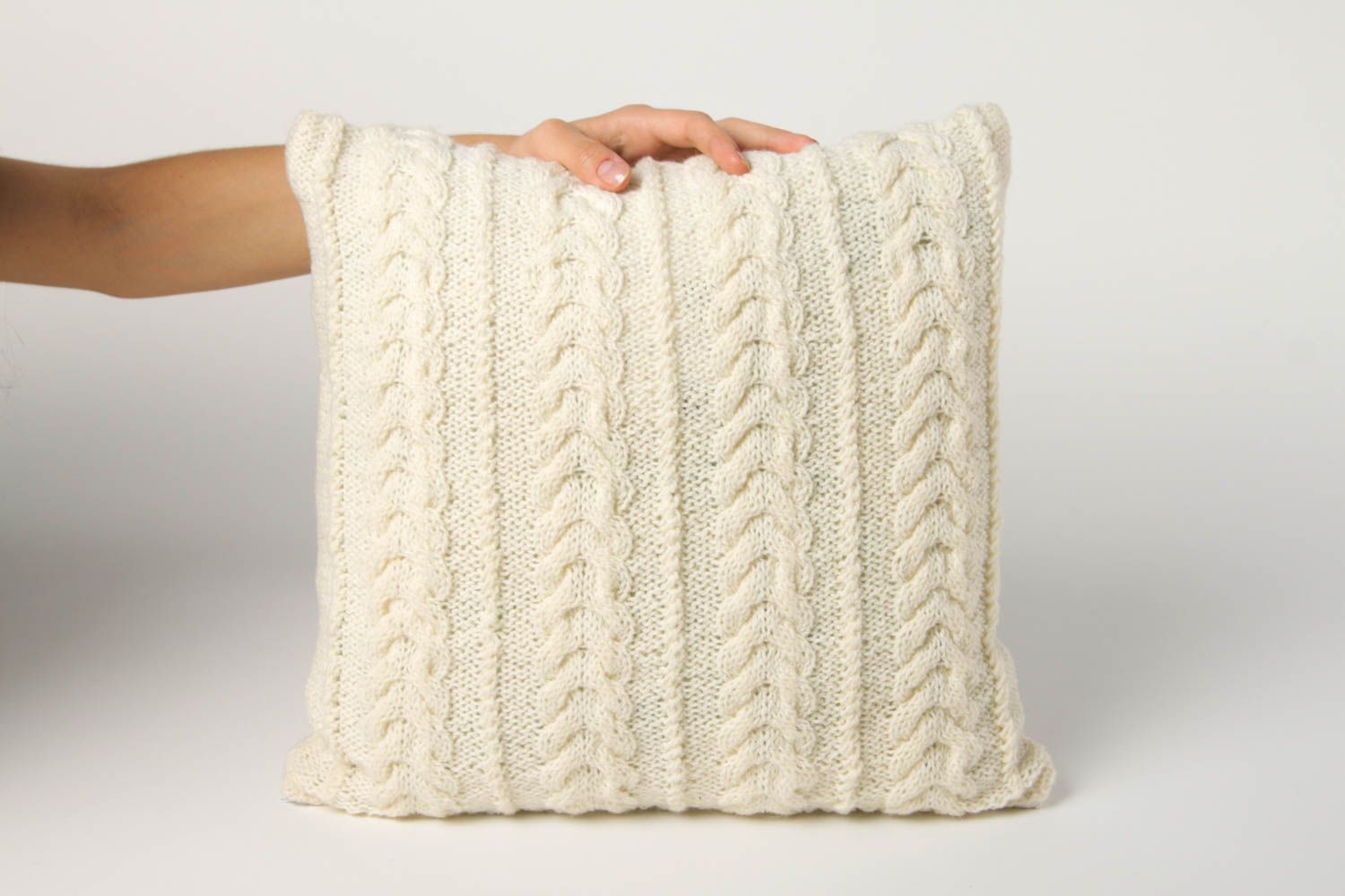 Designer pillow knitted home decoration handmade soft cushion house accessory photo 2