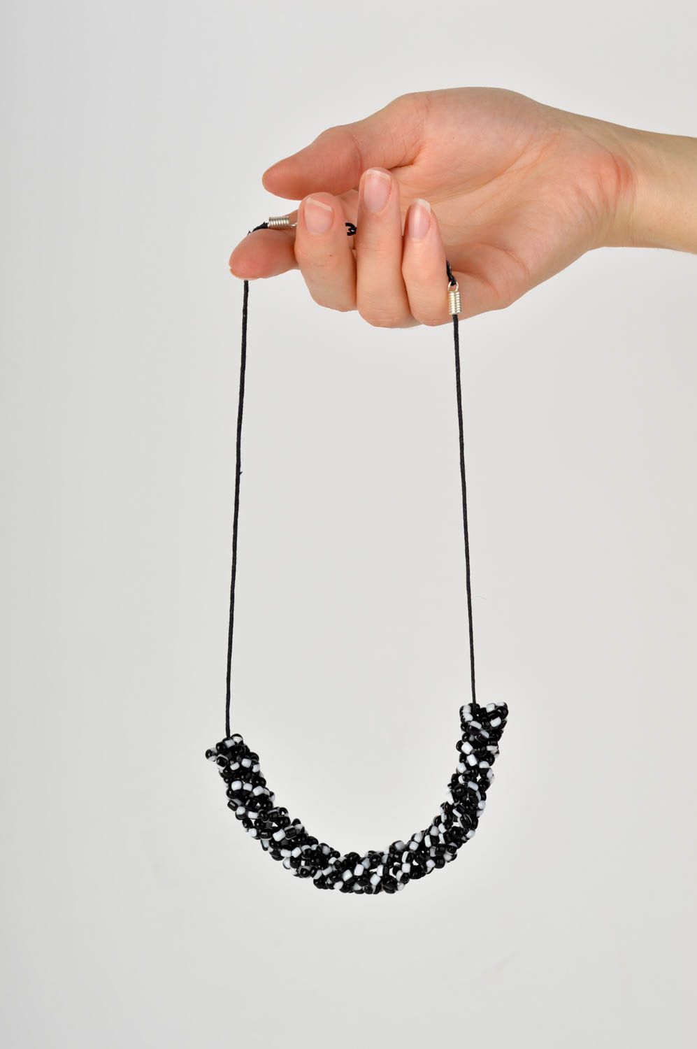 Unusual handmade bead necklace multirow beaded necklace handmade necklace photo 5
