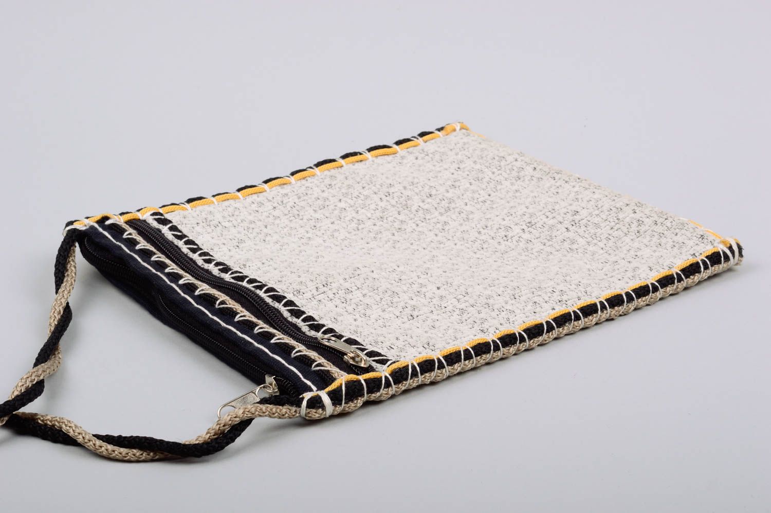 Handmade tarpaulin fabric purse textile shoulder bag women's accessory photo 2