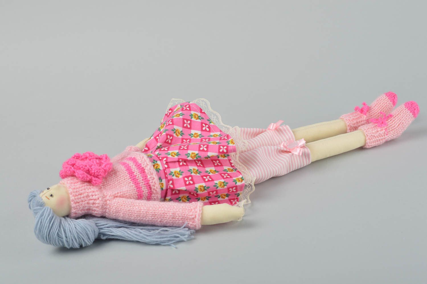 Haus Dekoration handmade Stoff Puppe in Rosa Geschenk für Freundin schön  foto 4