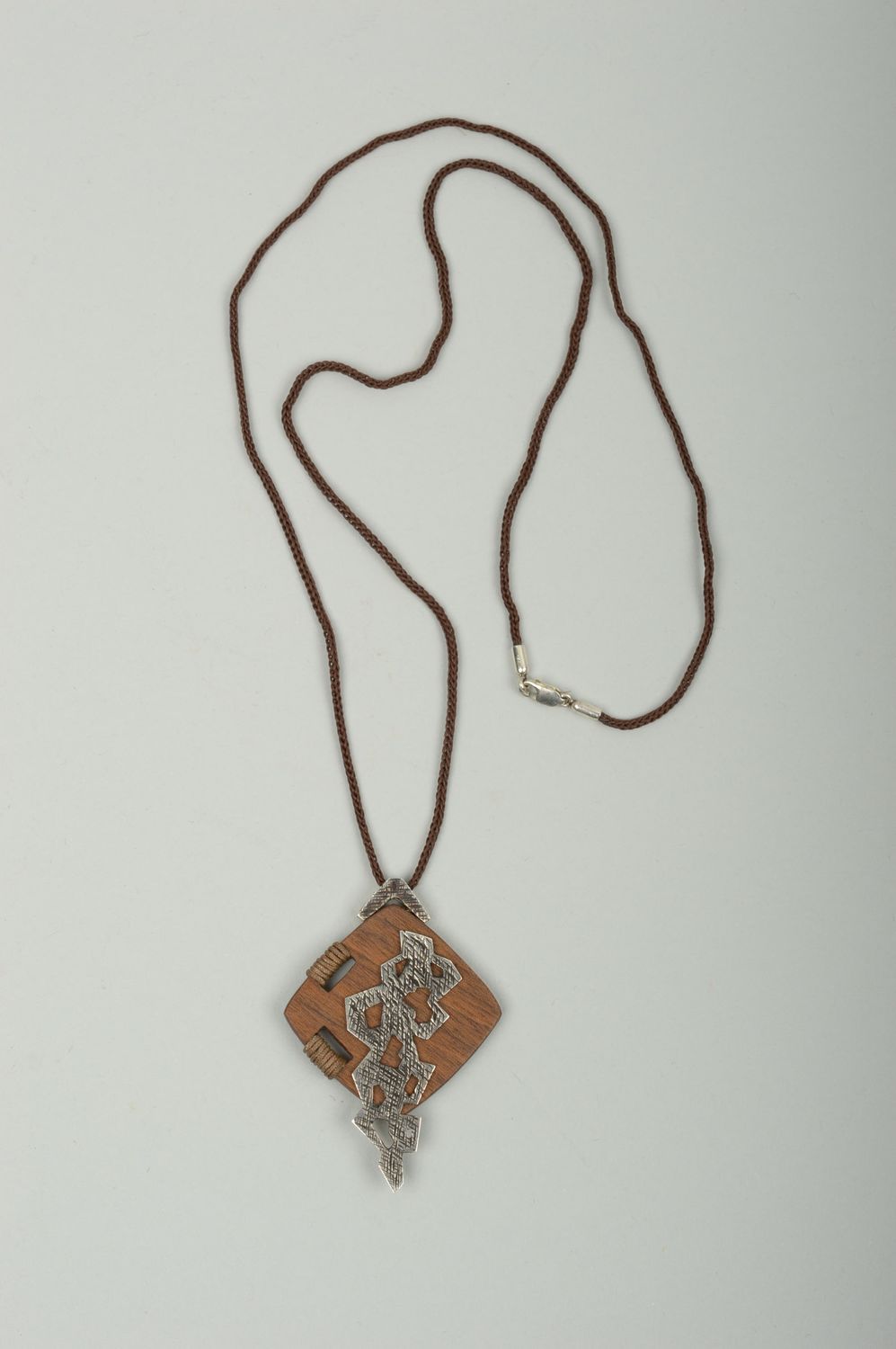 Handmade jewelry pendant wooden accessory metal necklace trendy pendant photo 5