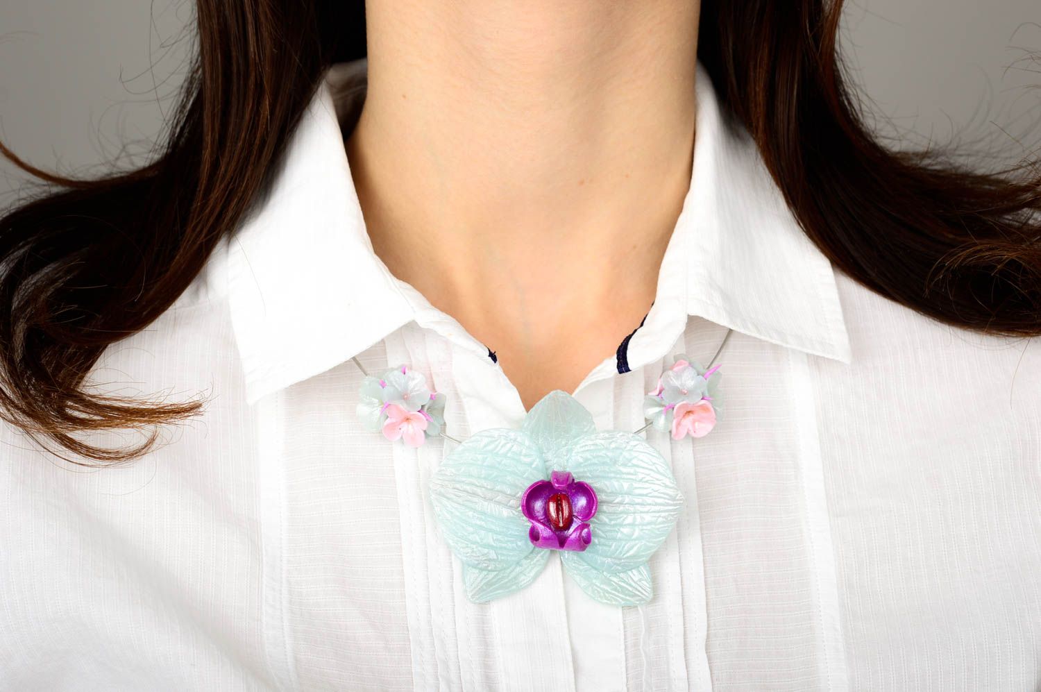 Damen Kette Collier Halskette handgemachter Schmuck Frauen Geschenk zart foto 2