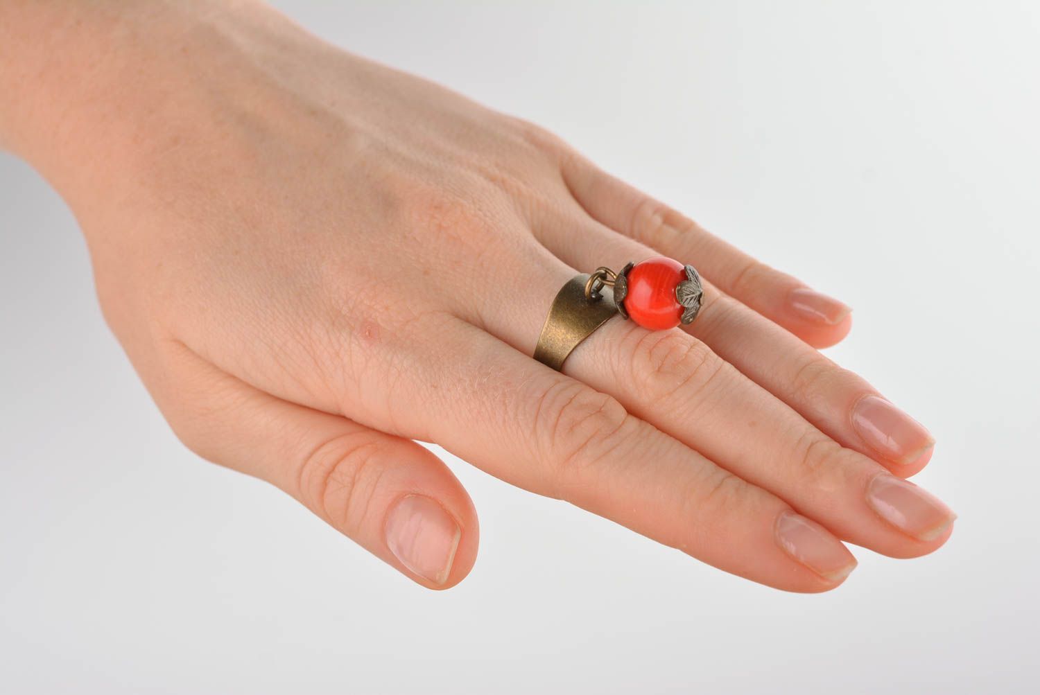 Handgemachter Metall Ring Damen Modeschmuck modisches Accessoire originell foto 3