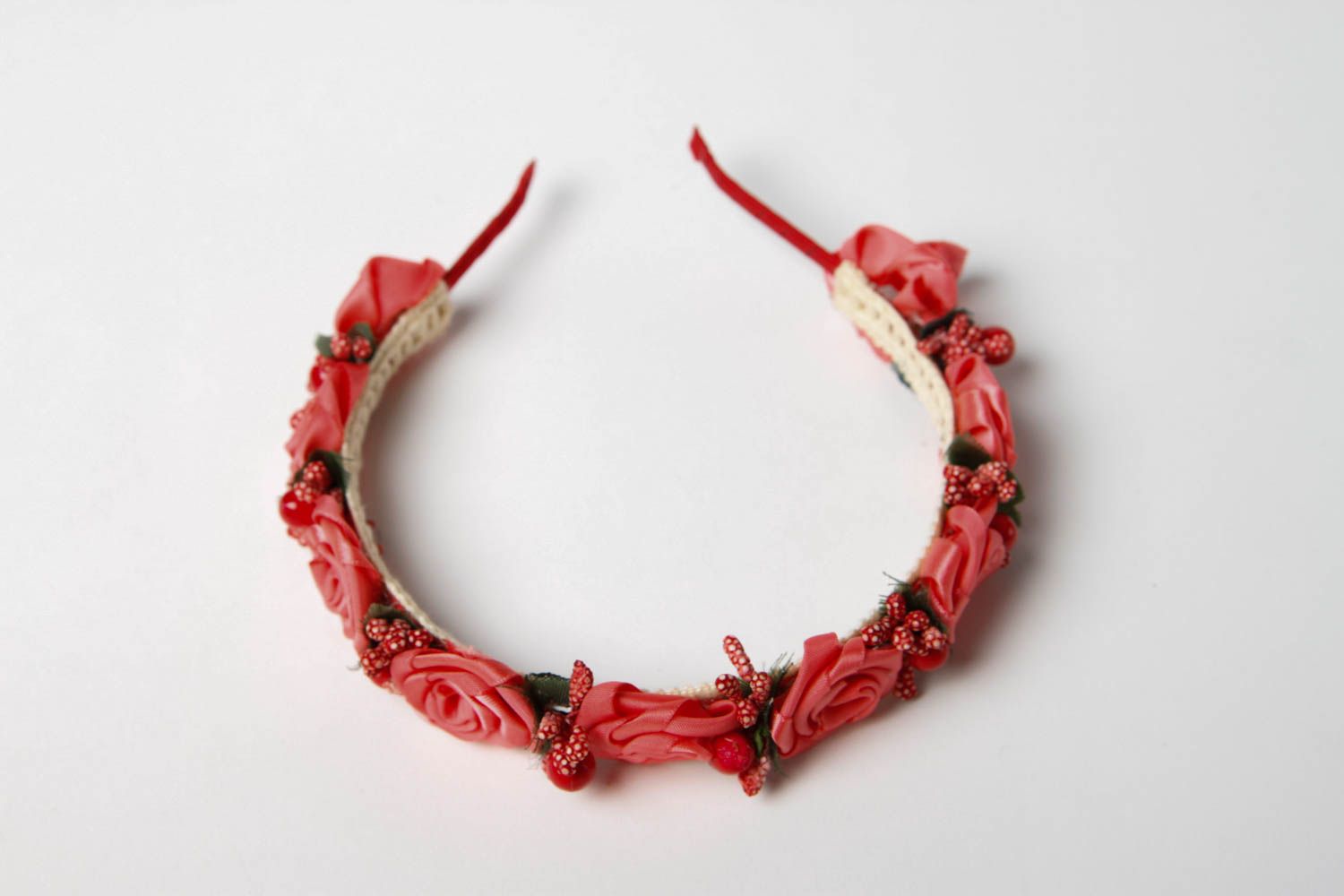 Diadema hecha a mano regalo original para mujeres adorno para el pelo con rosas foto 3