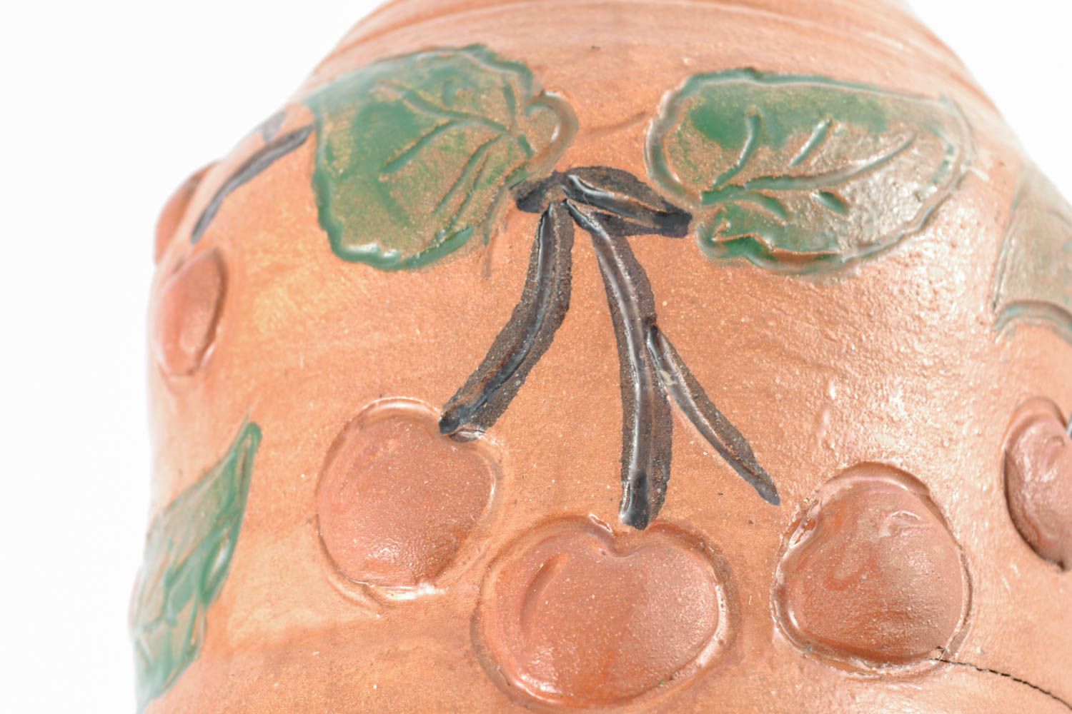 Cruche en terre cuite peinte faite main photo 2
