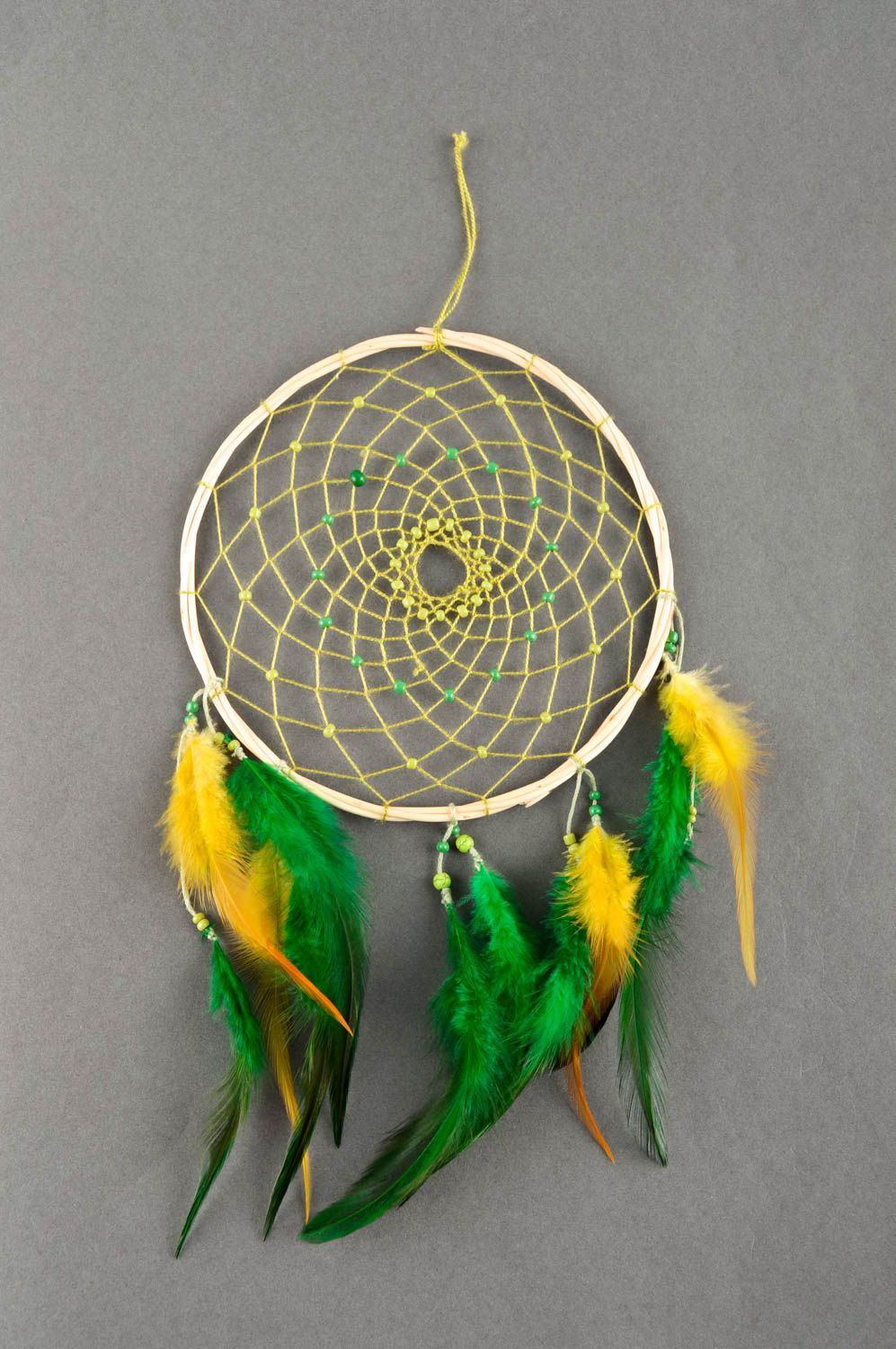 Atrapasueños con plumas artesanal talismán de protección decoración de casa  foto 1