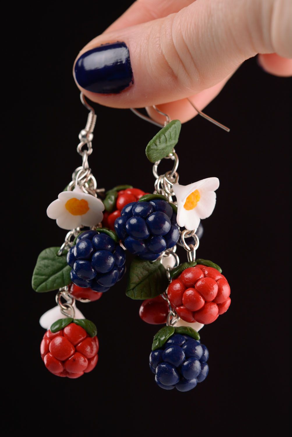 Earrings with polymer clay charms photo 2