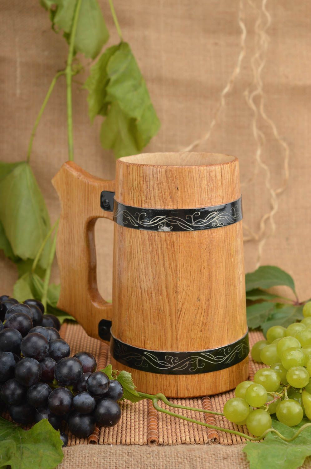 Wooden beer mug eco friendly tableware handmade beer mug wooden mug home decor photo 1