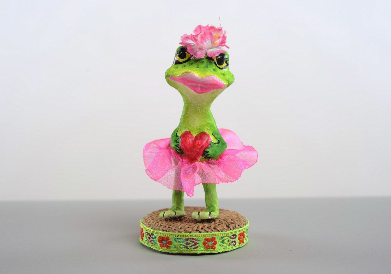 Figurine made ​​of papier-mache Frog photo 1