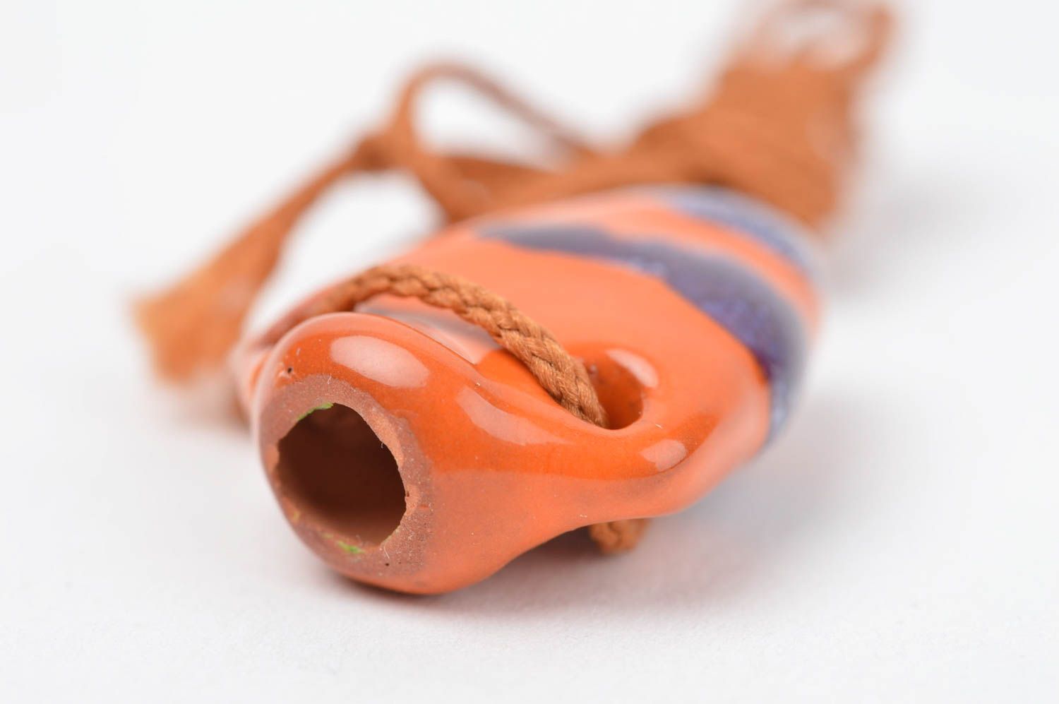 Кулон ручной работы глиняный аромакулон украшение на шею Оранжевый кувшин фото 3